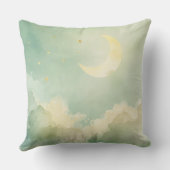 Dreamy Moon & Cloud Nursery Throw Pillow | Music Kissen (Rückseite)