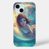 Dreamy Moon Girl iPhone Case Design | Cute Baby Mo (Rückseite)