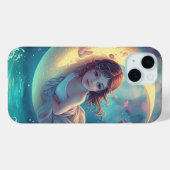 Dreamy Moon Girl iPhone Case Design | Cute Baby Mo (Rückseite (Horizontal))