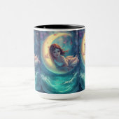 Dreamy Moon Girl Mug Design | Cute Baby Moon Art | Tasse (Zentrum)