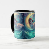 Dreamy Moon Girl Mug Design | Cute Baby Moon Art | Tasse (Vorderseite Links)