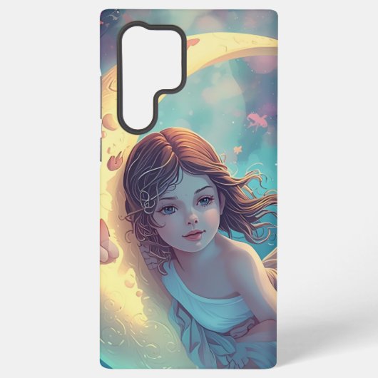 Dreamy Moon Girl Samsung Case Design | Cute Baby  Samsung Galaxy Hülle (Rückseite)
