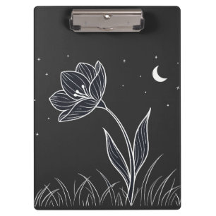 Dreamy Moonlit Blume Kunst, Dichtung und Musik Klemmbrett