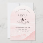 Dreamy Mountain Watercolor Foto Hochzeit Einladung (Vorderseite)