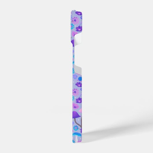 Dreamy Mushrooms & Blume Lila Türkis iPhone Hülle (Linke Seite)