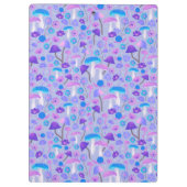 Dreamy Mushrooms & Blume Lila Türkis Klemmbrett (Rückseite)