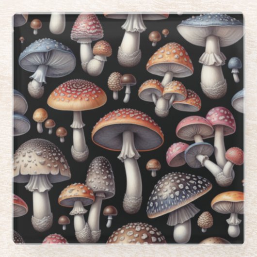 Dreamy Mushrooms Glasuntersetzer (Vorderseite)