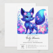 Dreamy Mythical Fox Baby Dusche Einladung (Vorne/Hinten)