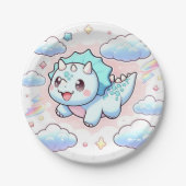 Dreamy Niedlich Dinosaur Babydusche Pappteller (Vorderseite)