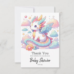 Dreamy Niedlich Dragon Baby Shower Dankeskarte