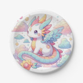 Dreamy Niedlich Dragon Baby Shower Pappteller (Vorderseite)