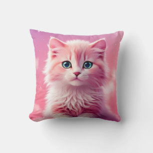 Dreamy Niedlich Fluffy Pink Kitty Cat Kissen