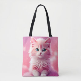 Dreamy Niedlich Fluffy Pink Kitty Cat Tasche
