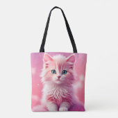 Dreamy Niedlich Fluffy Pink Kitty Cat Tasche (Rückseite)