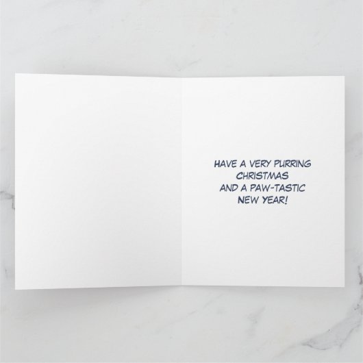 Dreamy Niedlich Kitten Weihnachts Wasserfarbe Karte (Innenseite)