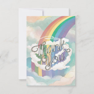 Dreamy Niedlich Rainbow und Wolken Dankeskarte