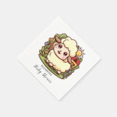 Dreamy Niedlich Sheep Baby Dusche Serviette (Ecke)