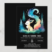 Dreamy Niedlich Wolf Birthday Einladung (Vorne/Hinten)