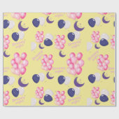 Dreamy Night Balloon Pink & Navy Balloons Geschenkpapier (Flach)