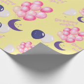 Dreamy Night Balloon Pink & Navy Balloons Geschenkpapier (Ecke)