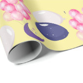 Dreamy Night Balloon Pink & Navy Balloons Geschenkpapier (Rolleneckpunkt)