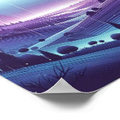 Dreamy Night Landscape - Moonlit Hills and Fallin Poster (Ecke)