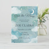Dreamy Night Sky Baby Boy Shower Invitation Einladung (Stehend Vorderseite)