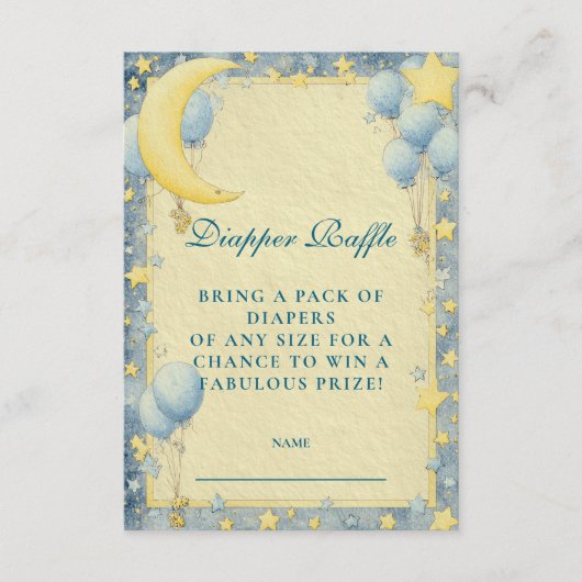 Dreamy Night Sky Diapper Raffle Begleitkarte (Vorderseite)