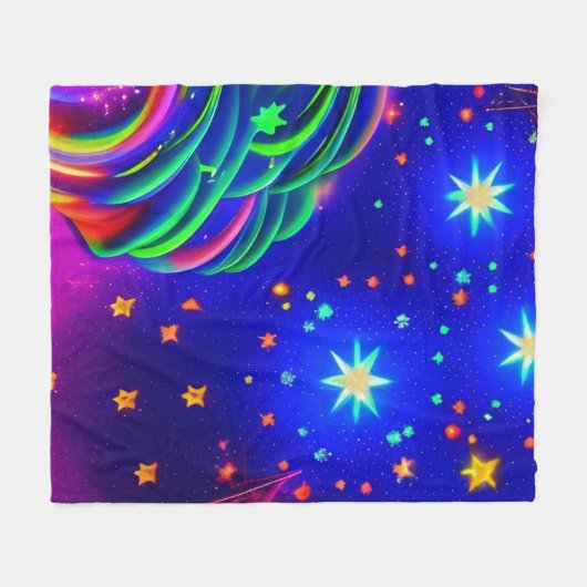 Dreamy Night Sky Fleecedecke (Vorderseite (Horizontal))