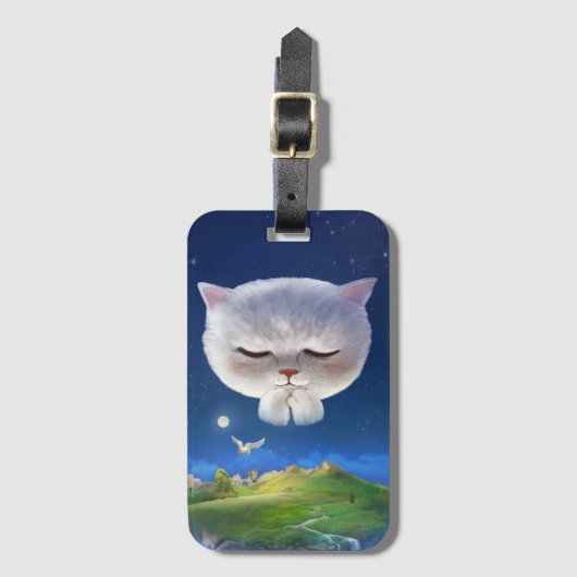 Dreamy Night Sky mit Cat Gepäckanhänger (Vorderseite Vertikal)