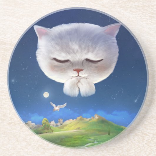 Dreamy Night Sky mit Cat Getränkeuntersetzer (Vorne)