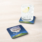 Dreamy Night Sky mit Cat Getränkeuntersetzer (Rechte Seite)