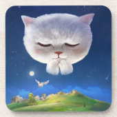 Dreamy Night Sky mit Cat Getränkeuntersetzer (Vorderseite)