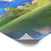 Dreamy Night Sky mit Cat Poster (Ecke)