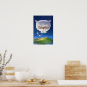 Dreamy Night Sky mit Cat Poster (Küche)