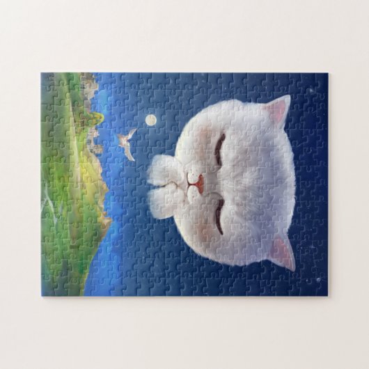 Dreamy Night Sky mit Cat Puzzle (Horizontal)