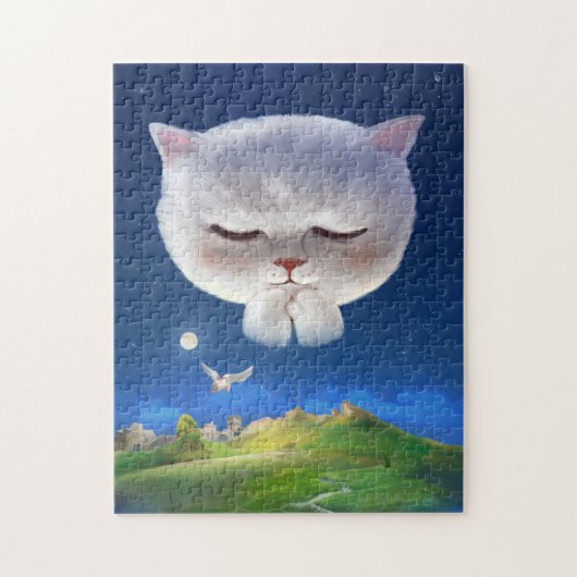 Dreamy Night Sky mit Cat Puzzle (Vertikal)