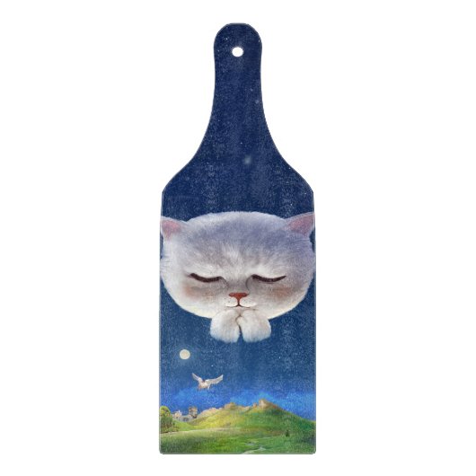 Dreamy Night Sky mit Cat Schneidebrett (Vorderseite)