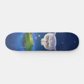 Dreamy Night Sky mit Cat Skateboard (Horizontal)