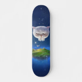 Dreamy Night Sky mit Cat Skateboard (Vorne)