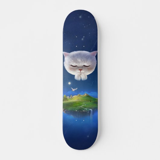 Dreamy Night Sky mit Cat Skateboard (Vorne)