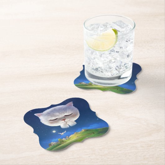 Dreamy Night Sky mit Cat Untersetzer (Vor Ort)