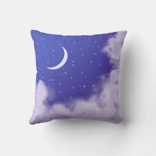 Dreamy Night Sky mit Crescent Moon Kissen (Rückseite)