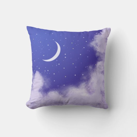 Dreamy Night Sky mit Crescent Moon Kissen (Vorderseite)