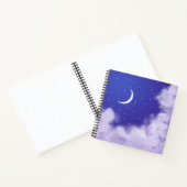 Dreamy Night Sky mit Crescent Moon Notebook Notizblock (Innenseite)
