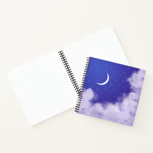 Dreamy Night Sky mit Crescent Moon Notebook Notizblock (Innenseite)