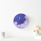 Dreamy Night Sky mit Crescent Moon Runde Wanduhr (Zuhause)
