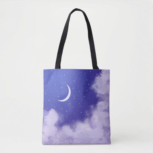 Dreamy Night Sky mit Crescent Moon Tasche (Vorderseite)