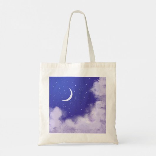 Dreamy Night Sky mit Crescent Moon Tragetasche (Rückseite)