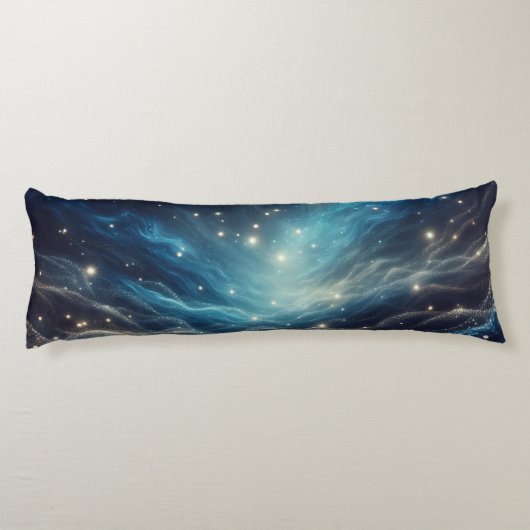 Dreamy Night Sky - Mit Glitzern und Silbernen Wirb Seitenschläferkissen (Rückseite)